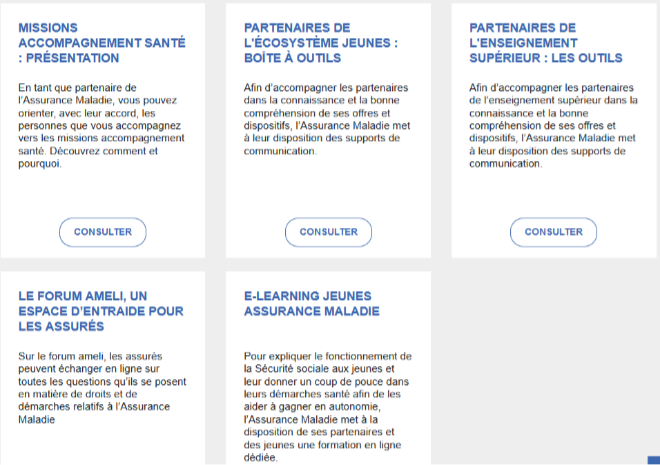 les outils mis à disposition des partenaires sur le site ameli.fr