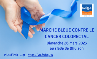 marche bleue contre le cancer à Dhuizon le 26 mars 2023
